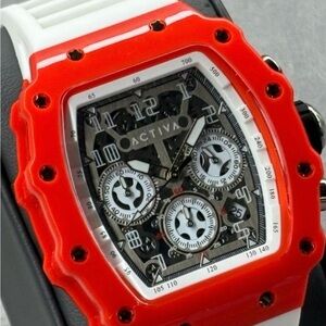 ACTIVA Red and White Men's Chronograph Watch